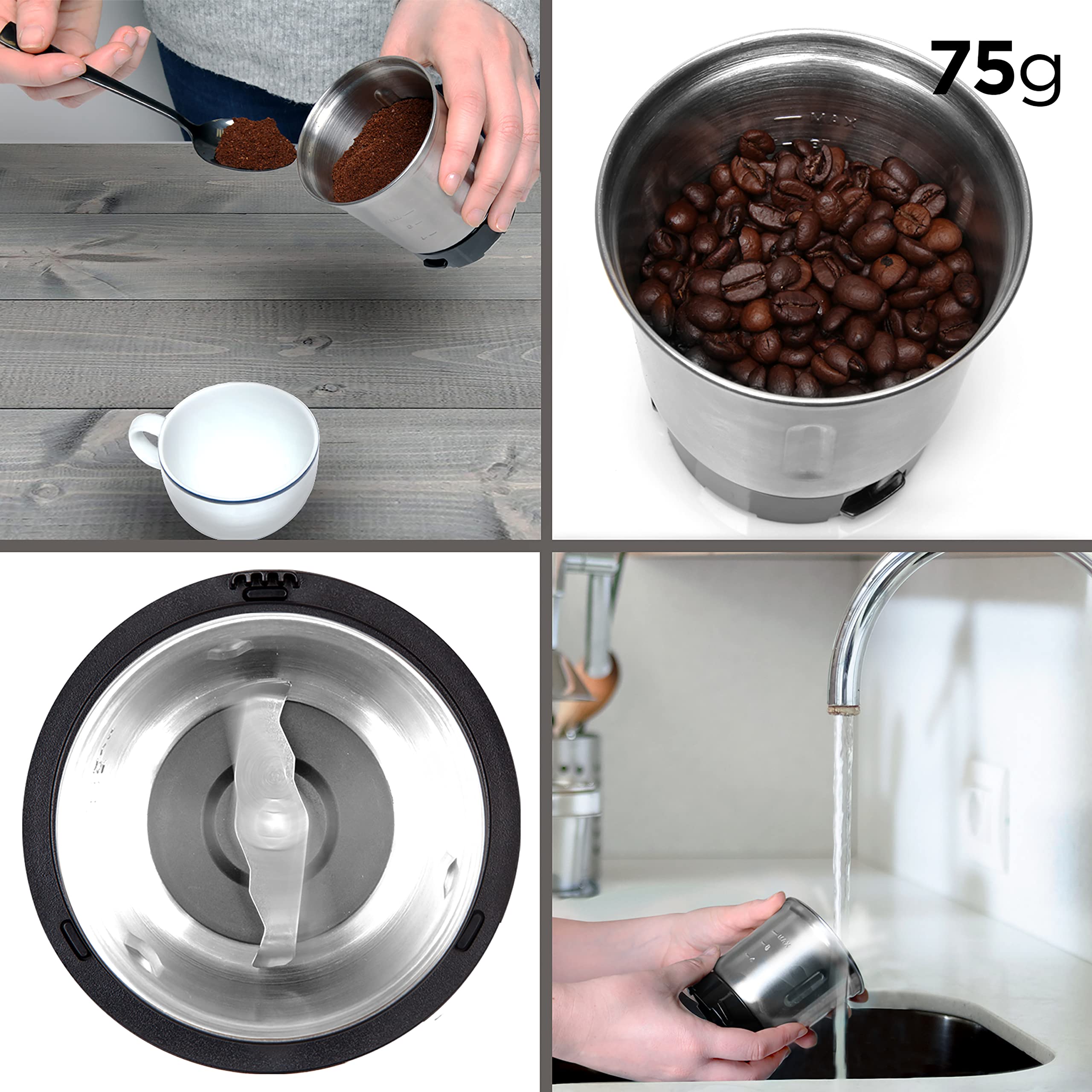 Zoomgoods CG250 Replacement Grinding Cup, Made of Stainless-Steel, for CG250 Coffee Grinder