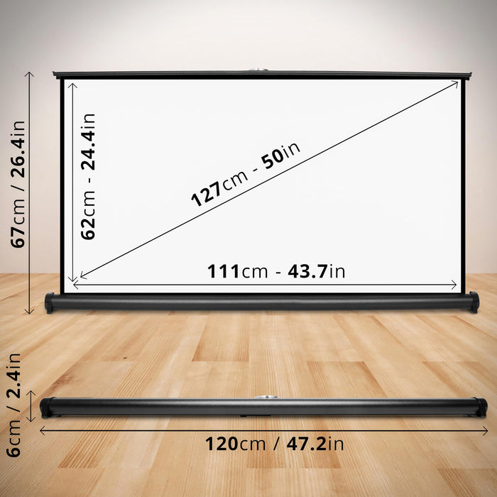 Zoomgoods Projector Screen DPS50 /169, Portable 50” Desktop Projection Screen for School Home Theatre, Table-Top projector screen with 16:9 Ratio