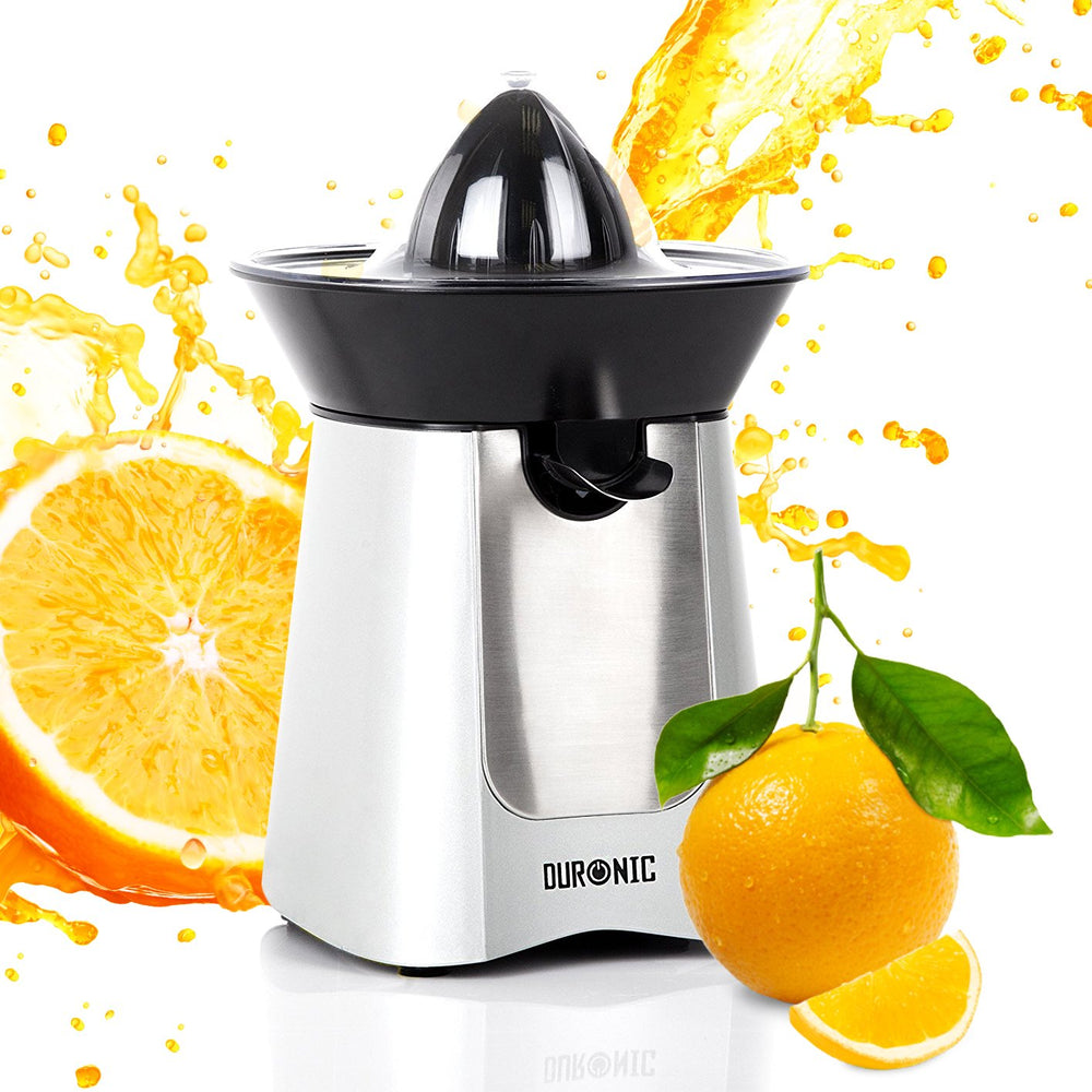 Zoomgoods Electric Citrus Juicer JE6SR Silver 100W Powerful Citrus Press Juicer Ideal for Fresh Citrus Juice Oranges Lemons Lime Squeezer Juice Machine 2 Interchangeable Press Cones
