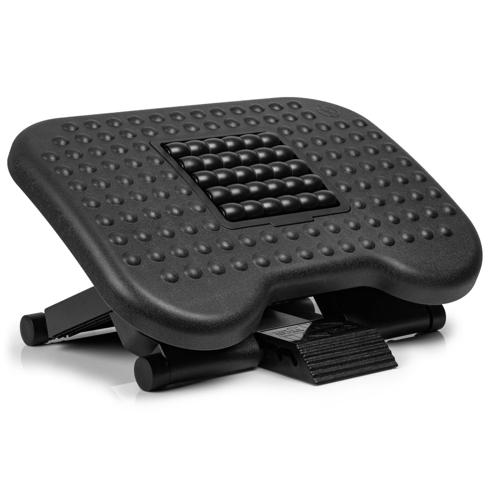 Zoomgoods Ergonomic Footrest FT03 with Adjustable Tilt, 3 Height Levels, Massage Rollers, Textured Surface for Stress Relief, Foot Pain and Fatigue, Under-Desk for Office, Home, Students, Gamers