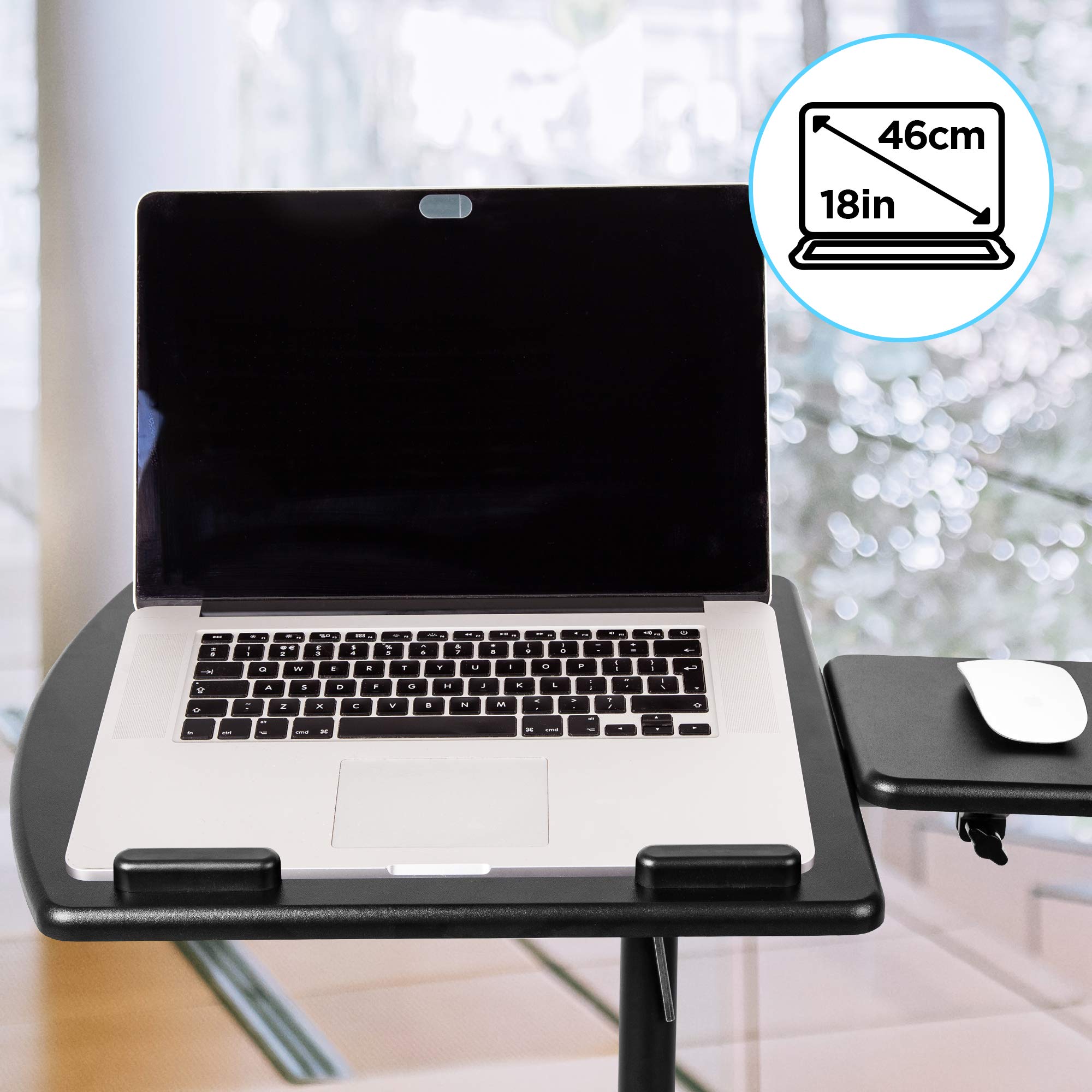 Zoomgoods Projector Stand / Sit-Stand Desk WPS17 | Portable Ergonomic Desk for Laptop | Multi-Use Video Projector Floor Table | Adjustable Height | 2-Way Tilt | 10kg Capacity