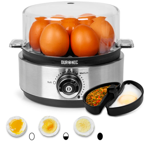 Zoomgoods Electric Egg Boiler EB40 BK Steamer for Eggs 400W Automatic Egg Boiler Electronic Omelette Maker Poacher for 7 Soft, Medium & Hard Boiled Eggs