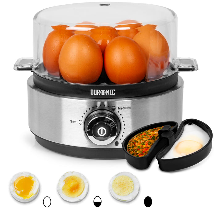 Zoomgoods Electric Egg Boiler EB40 BK Steamer for Eggs 400W Automatic Egg Boiler Electronic Omelette Maker Poacher for 7 Soft, Medium & Hard Boiled Eggs