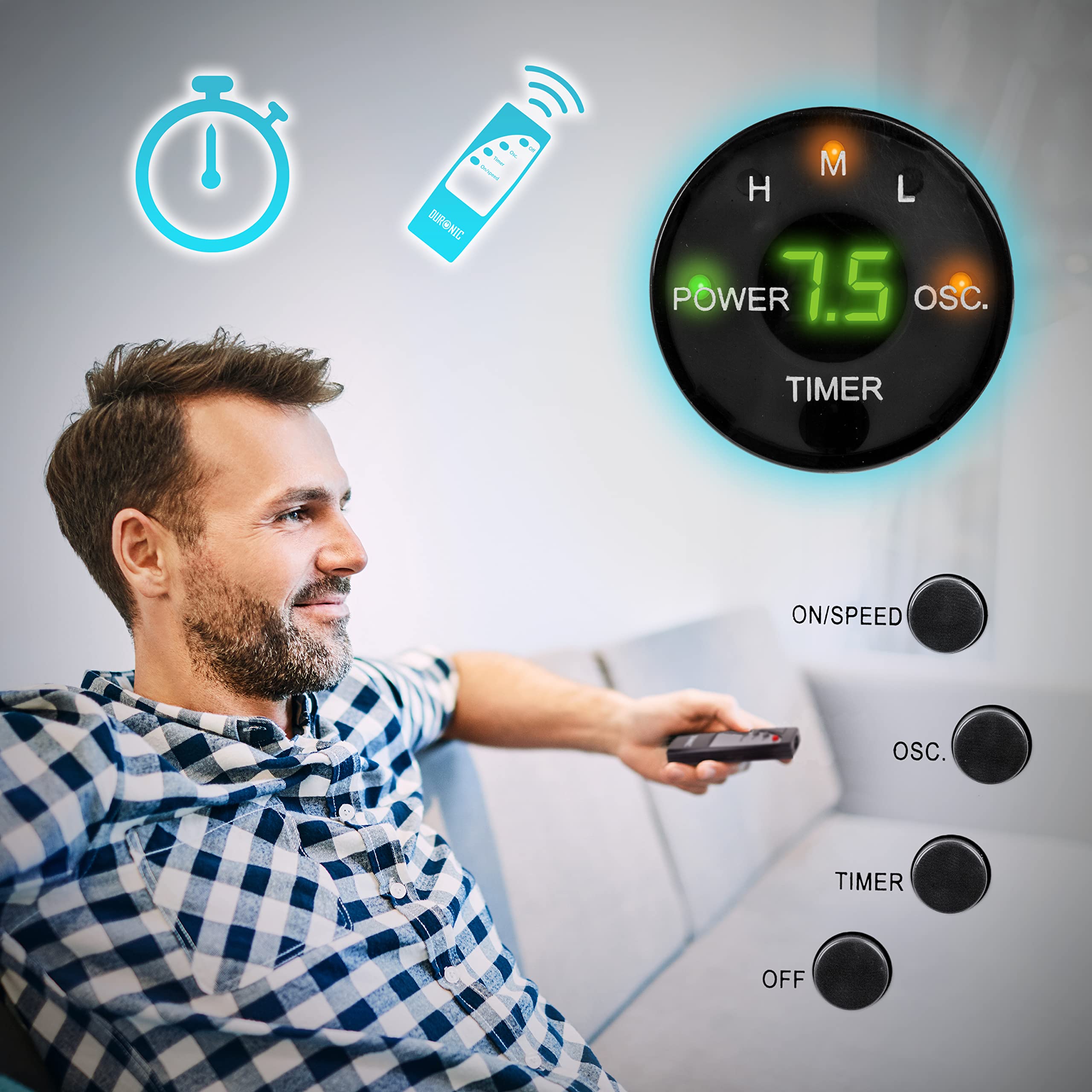 Zoomgoods Pedestal Fan FN65, Stand Up Remote Control Fan, Floor Standing Cooling 16 Inch Fan, 5 Blade Oscillating Air Cooler for Summer, 3 Speed, Timer