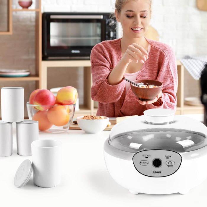 Zoomgoods Digital Yoghurt Maker YM2 Electric Yoghurt Making Machine with Eight 125ml Ceramic Pots Make Fresh Homemade Bio-Active Yoghurt