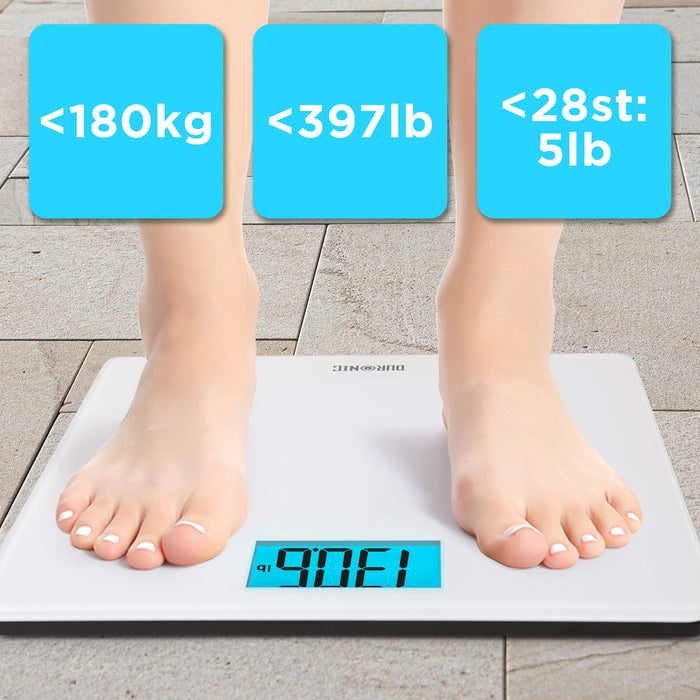 Zoomgoods Digital Bathroom Scales BS403 Accurate Weighing Scales with High Precision Sensors 180kg Body Weight Scale Battery Powered Fitness Scale with LED for Weightloss, Health