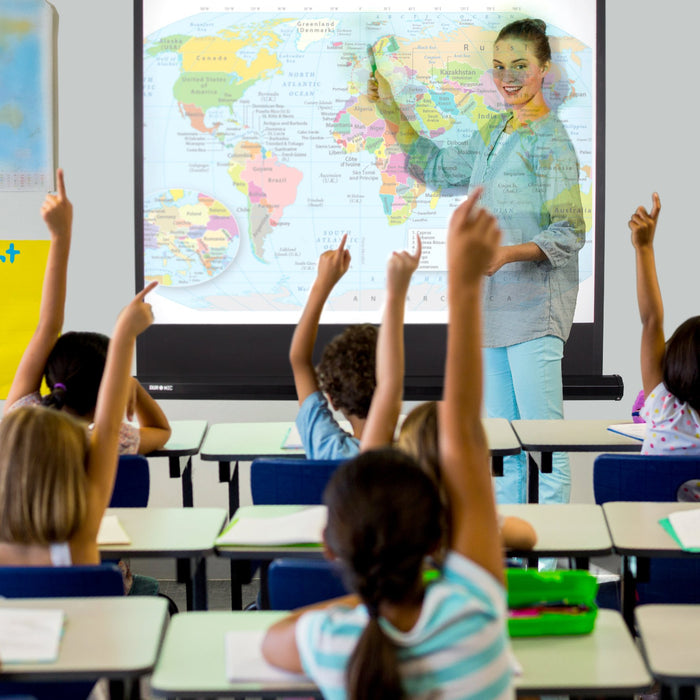 Zoomgoods Tripod Projector Screen TPS50/43 50 Inch Standing Portable Movie Video Projection Screens 4:3 for School Office Home Cinema Theatre with Stand