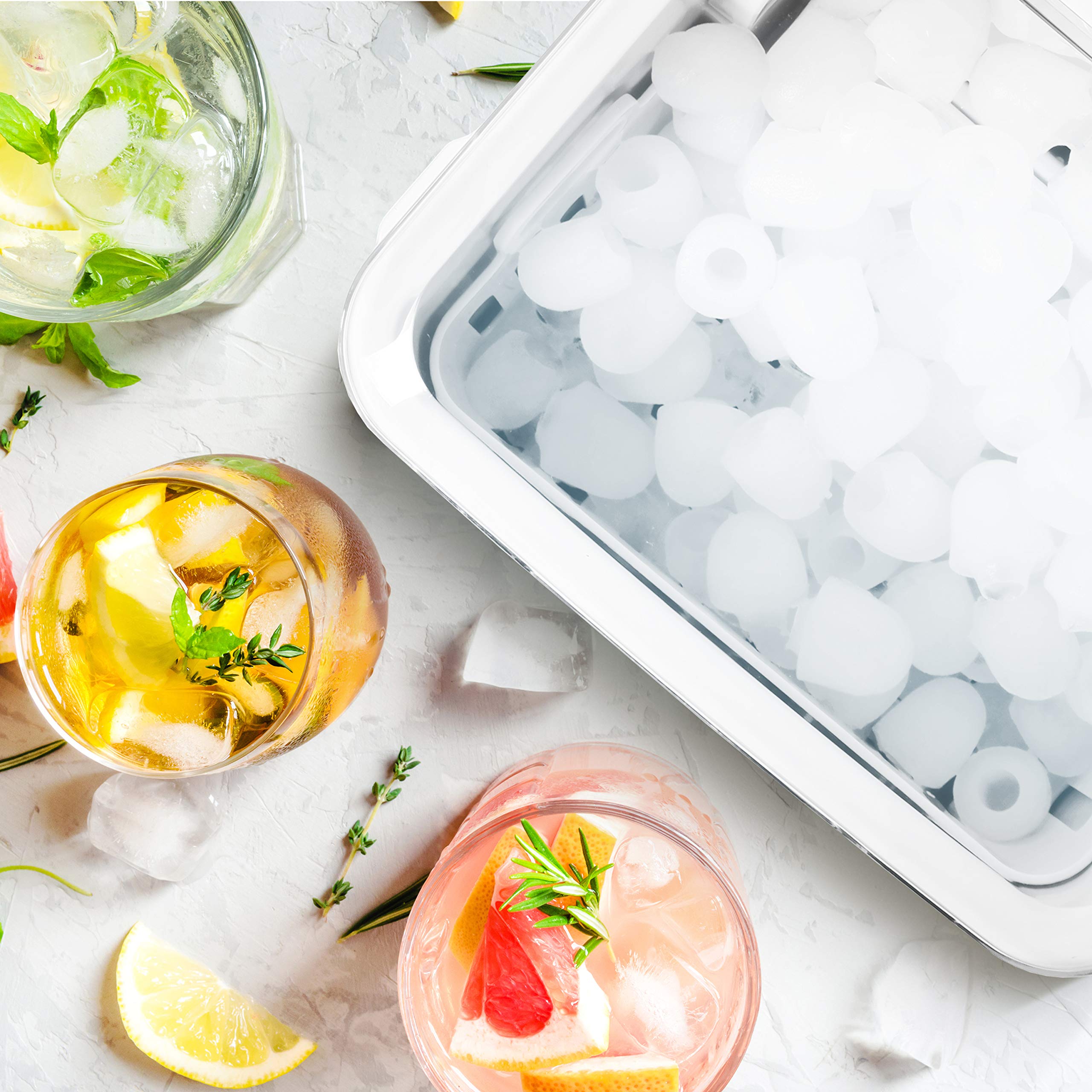 Zoomgoods Ice Maker ICM120, Fast Clear Ice Maker Machine with 7-Min Cycle, Portable Automatic Ice Cube Maker with Ice Scoop & Basket for Home, Office, Bar, BBQ Party, RV 12KG in 24H Self-Cleaning - White