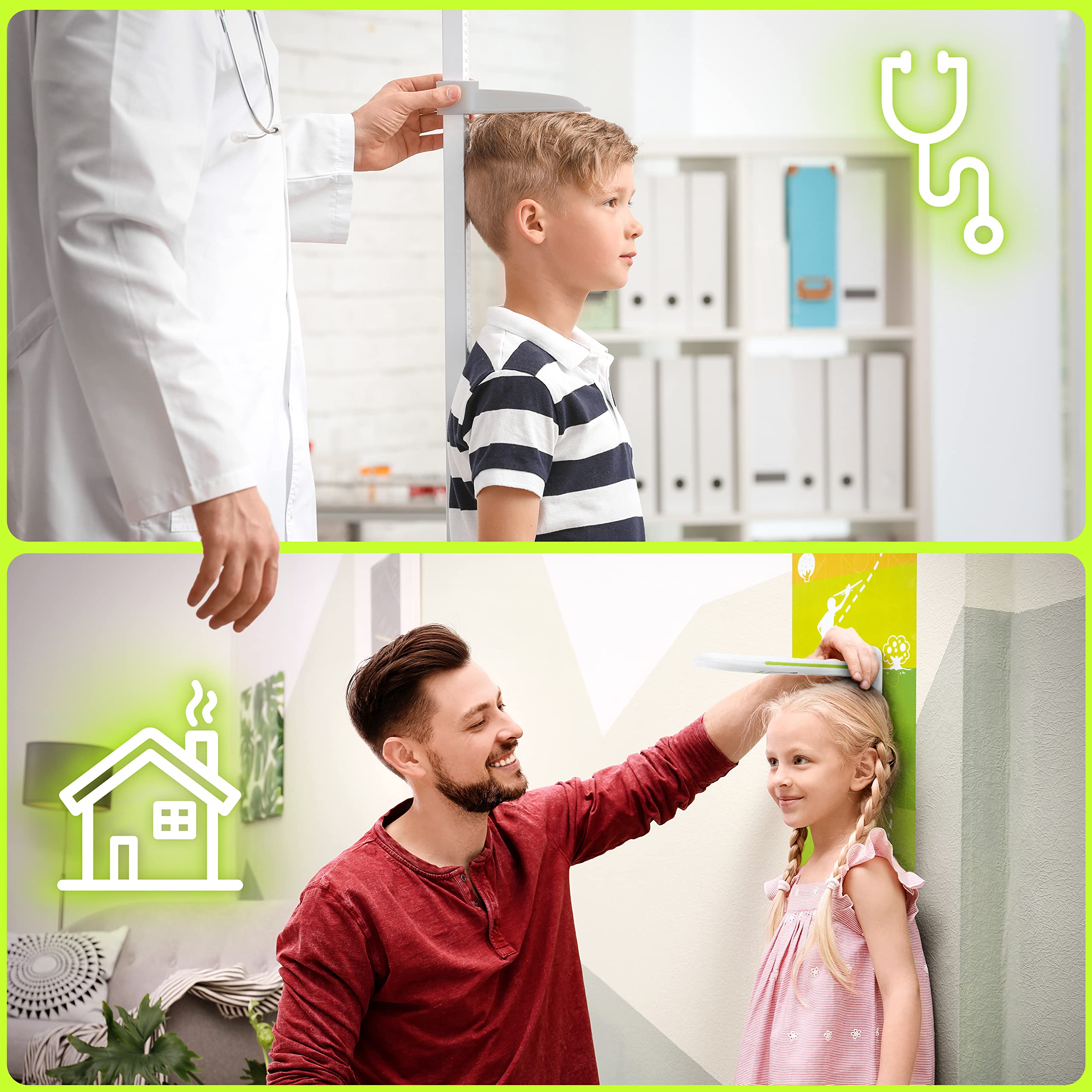 Zoomgoods Digital Height Tape Measure LS302 | Handheld Electronic Stadiometer | Measuring Instrument Comes with Poster and Tape Measure | Batteries Included | for Kids, Children and Teenagers