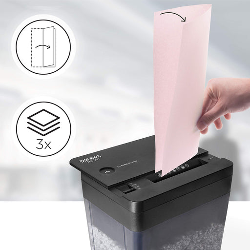 Zoomgoods Micro Cut Paper Shredder PS391, Shred 3 Sheet Heavy Duty Small Mini Electric Shredders, Data Shredding Machine for Home Office Use, Shreds Papers, Credit Cards, Envelopes, Documents - Black P4