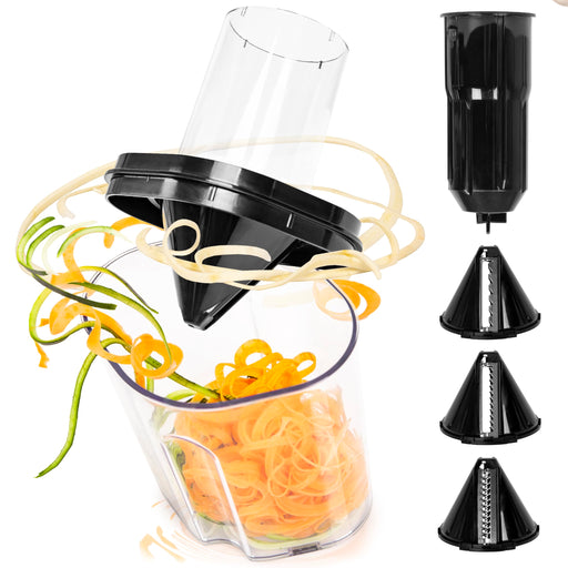 Zoomgoods Vegetable Spiraliser HBS35 - 3 Blade Sizes For HB35 Hand Blender, 1.4L Capacity, Lightweight Compact Ideal for Veggie Pasta, Zucchini, and Carrot Spaghetti
