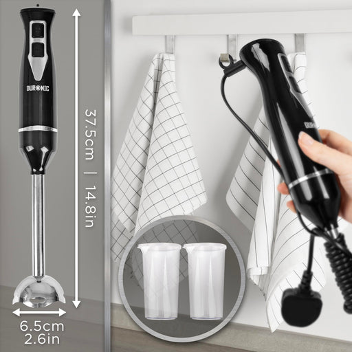 Zoomgoods Electric Hand Blender HB35C, 350W Power, Dual Stainless Steel Blades, 40cm Handheld Immersion Stick, Lightweight Design, 600ml capacity Cups/Beakers, for Baby Food, Smoothies
