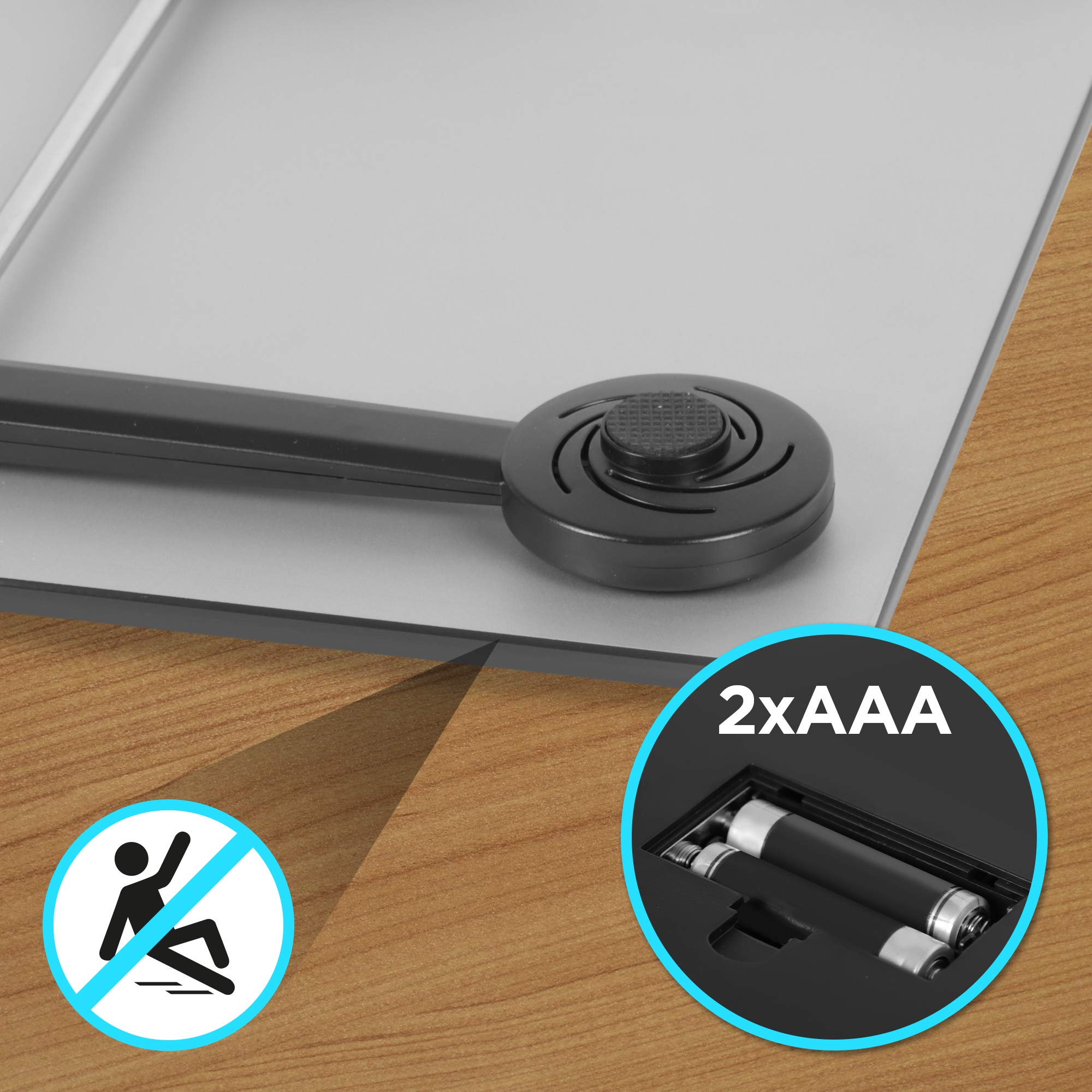 Zoomgoods Digital Bathroom Body Scales BS303 | Measures Body Weight in Kilograms and Pounds | Silver/Black Design | Step-On Activation | Precision Sensors | 180kg Capacity