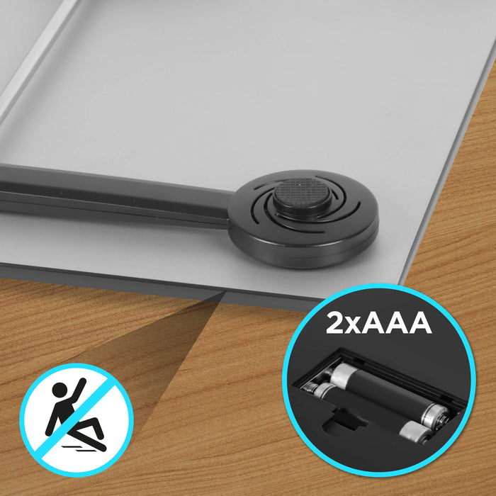 Zoomgoods Digital Bathroom Body Scales BS303 | Measures Body Weight in Kilograms and Pounds | Silver/Black Design | Step-On Activation | Precision Sensors | 180kg Capacity