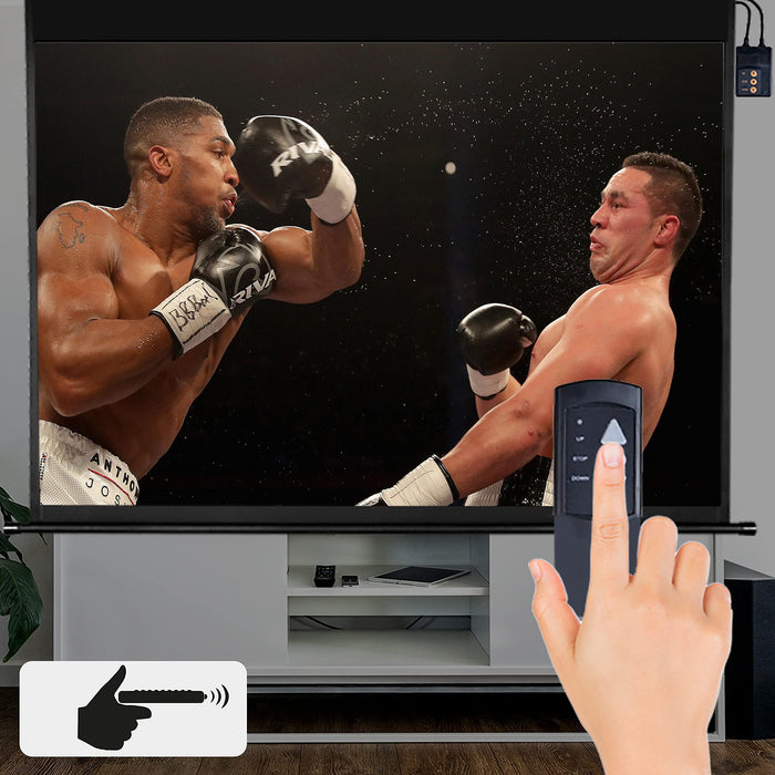 Zoomgoods Electric Projector Screen EPS92, 92 Inch Size: 203 x 114cm / 80 x 45” 16:9 Ratio Matt White HD High Definition Ceiling Wall Mountable Home Cinema School Office