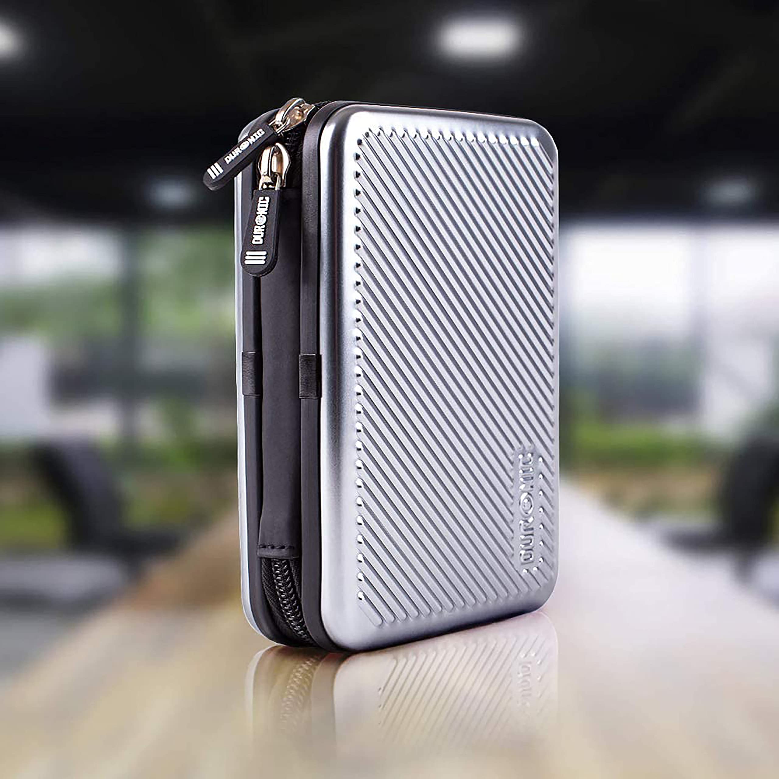 Zoomgoods Hard Drive Case HDC3 /SR, Silver EVA Travel Case for Charger Adapter Power Bank SSD Storage Pouch for Seagate, WD, UnionSine, Toshiba, Sandisk, Samsung Drives 500GB to 5TB