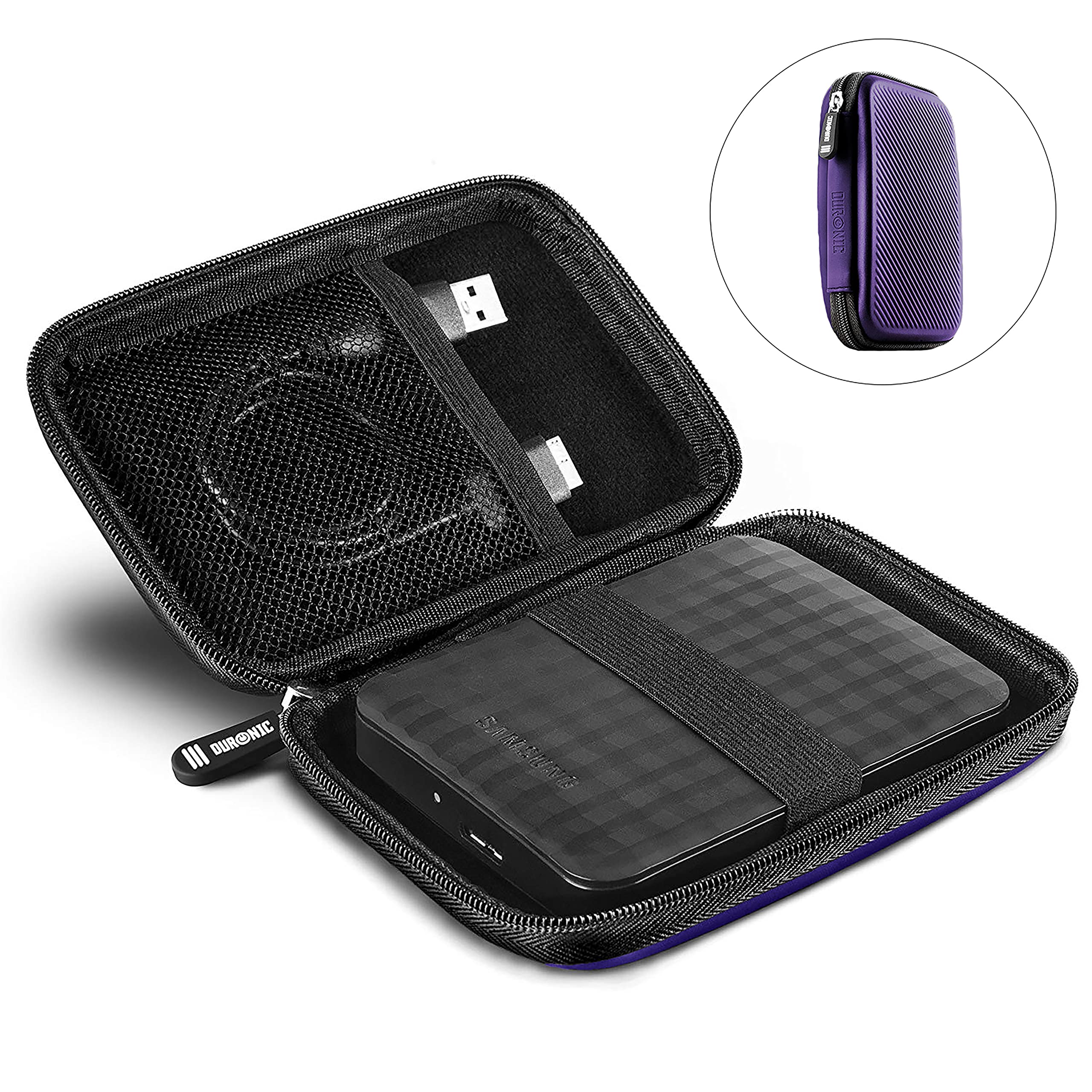 Zoomgoods Portable Hard Drive Case HDC2 /VT Violet EVA Travel Case for Charger Adapter Power Bank SSD Storage Pouch for Seagate, WD, UnionSine, Toshiba, Sandisk, Samsung Drives 500GB to 5TB
