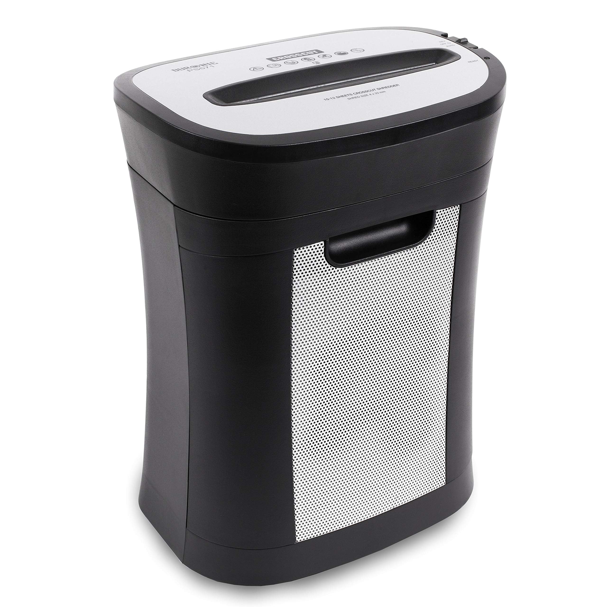 Zoomgoods Cross Cut Paper Shredder PS571, Shred 12 Sheet Heavy Duty Small Electric Shredders, Data Shredding Machine for Home Use, Office, Shreds Papers, Credit Cards, Envelopes, Documents - Black, P4