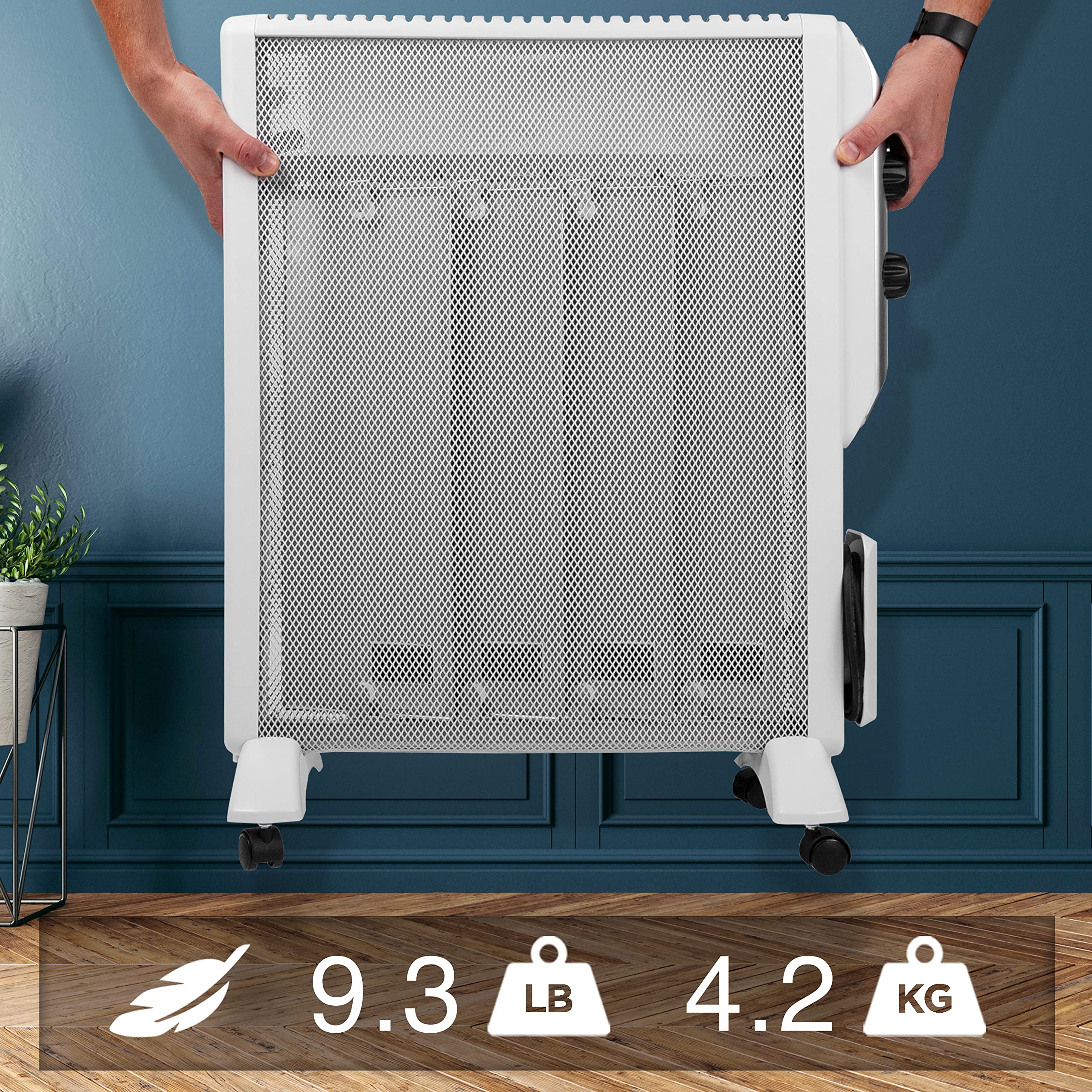 Zoomgoods Electric Heater HV220 Oil Free Radiator Convection Heater 2000W Free Standing Radiator Mica Panel Heaters Portable Radiators with Micathermic Panels Convector for Home, Bedrooms, Offices