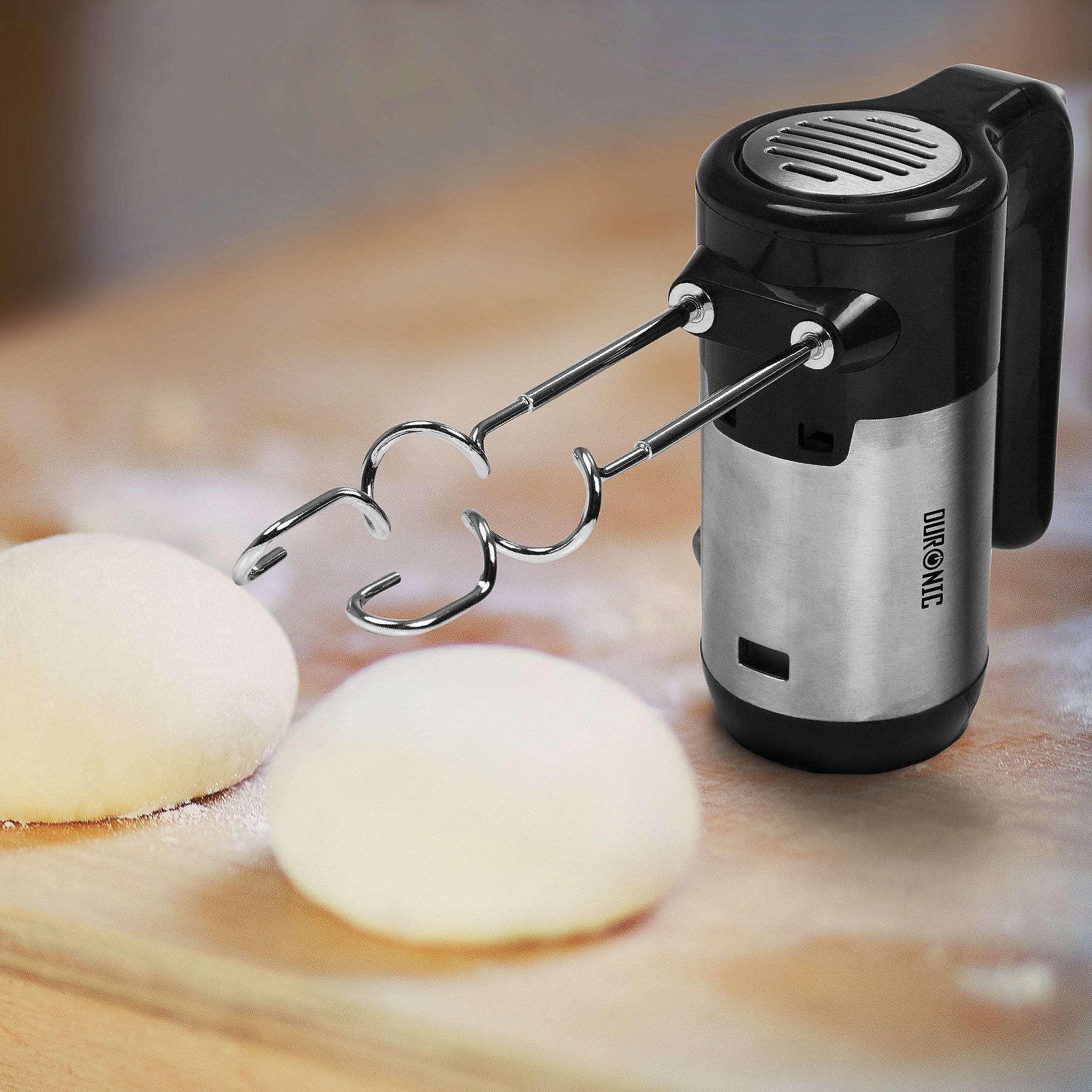 Zoomgoods Electric Hand Mixer HM3 BK Kitchen Handheld Food Mixers for Baking Dough, Bread, Eggs, Cake Mix, Cream, Hand Held Brownie Maker Mixer with 5 Speed Turbo Boost Whisker Hooks Beaters 300W - Black