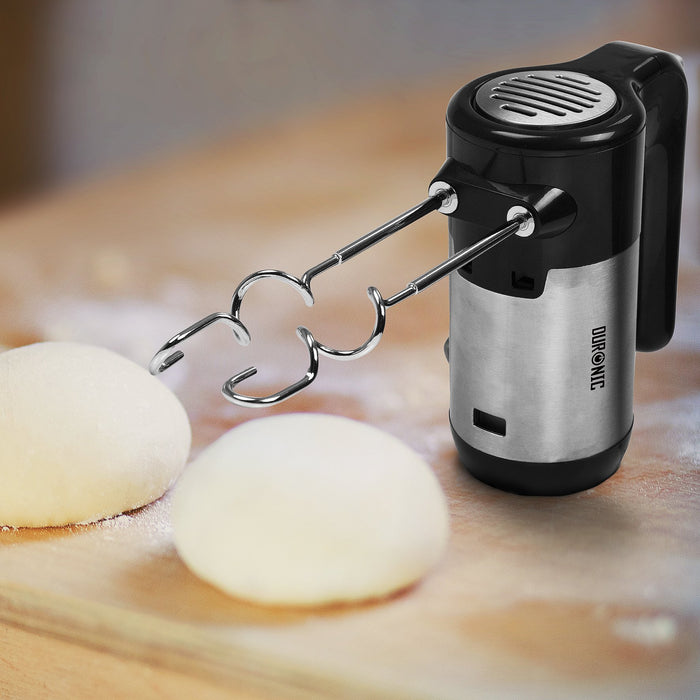 Zoomgoods Electric Hand Mixer HM3 BK Kitchen Handheld Food Mixers for Baking Dough, Bread, Eggs, Cake Mix, Cream, Hand Held Brownie Maker Mixer with 5 Speed Turbo Boost Whisker Hooks Beaters 300W - Black