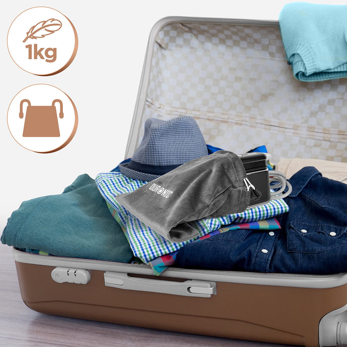 Zoomgoods Steam Irons HS90 BK Travel Iron, Garment Steamers, Handheld Vertical Steamer for Travel, Holiday Quilting Craft, Crease Wrinkle Remover - Black