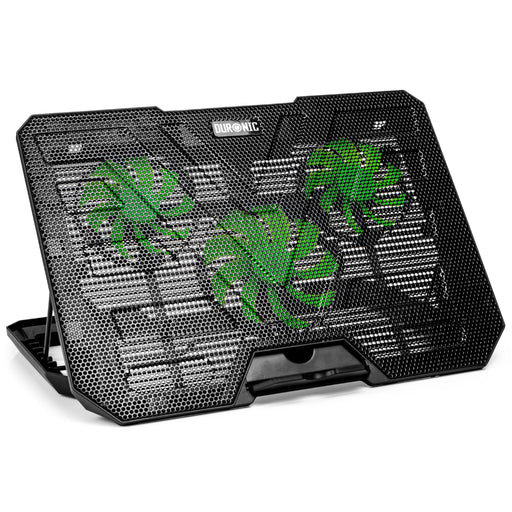 Zoomgoods Laptop Cooling Pad LC3, Ergonomic Cooler Stand for 14"-17.3" Laptops, Adjustable 1400 RPM Fan Speed, 6 Height Levels, LED Lights, Lightweight and Sleek Design for Work, Study, and Gaming
