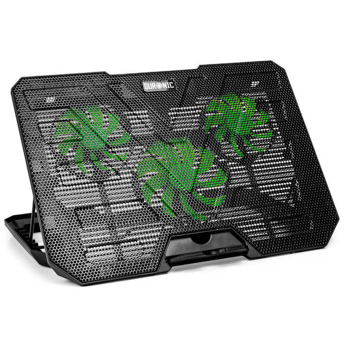 Zoomgoods Laptop Cooling Pad LC3, Ergonomic Cooler Stand for 14"-17.3" Laptops, Adjustable 1400 RPM Fan Speed, 6 Height Levels, LED Lights, Lightweight and Sleek Design for Work, Study, and Gaming