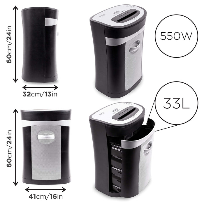 Zoomgoods 20 Sheet XXL Cross Cut Paper Shredder PS591 Extra Large Electric Paper Shredders for Home Office Heavy Duty Shredder with 33L Pull Out Bin Shred CD Card Mail Staple & Clips