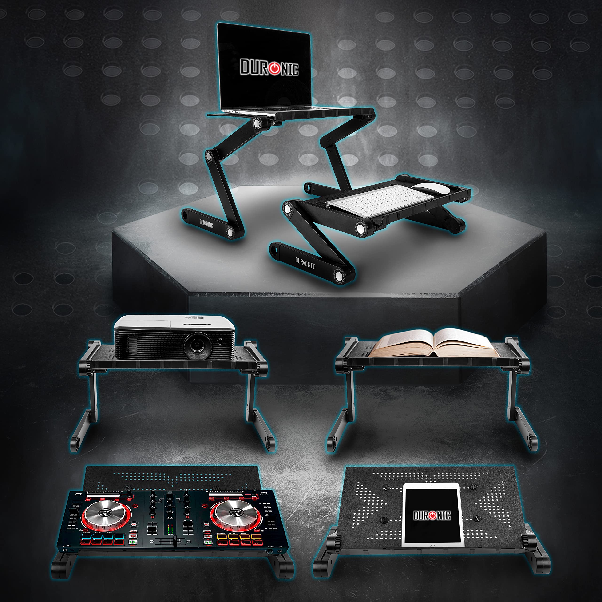 Zoomgoods Laptop Stand DML121 Lap Desk Foldable Computer Table Height Adjustable Macbook Pro Stands Portable Desk Riser for Laptops Tablets Notebooks