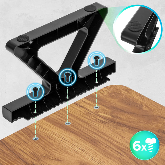 Zoomgoods Monitor Stand Riser DM06-2 AW, Laptop / Screen Stand for Desktop, Support Shelf for a PC Computer Monitor, 10kg Capacity, 63cm x 30cm - Antique Walnut Wood Effect