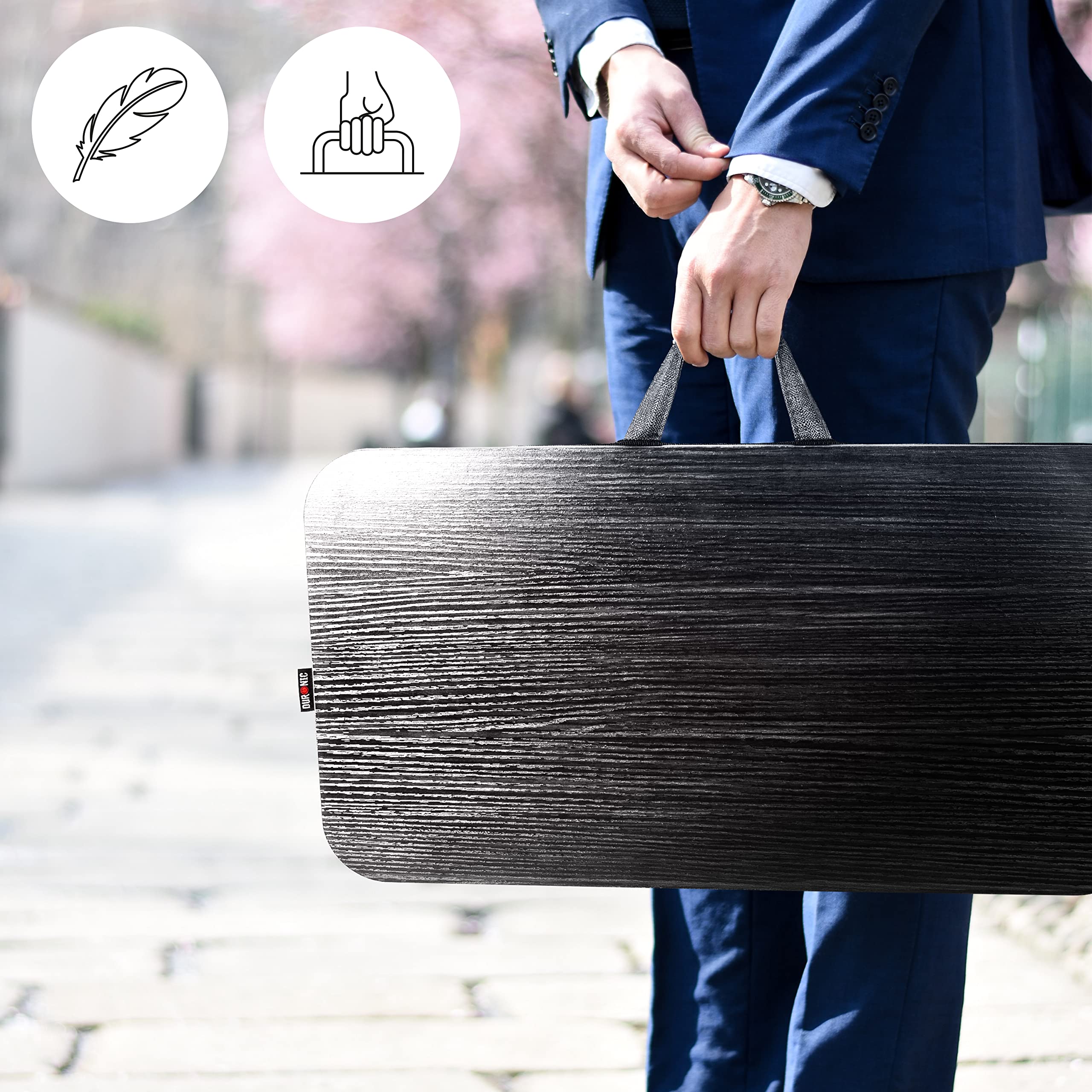 Zoomgoods Laptop Tray with Cushion DML412 Ergonomic Lap Desk Cushioned Lap Trays with Handles Portable Laptop Desk Riser Stand for Home Office Work Bed Gaming