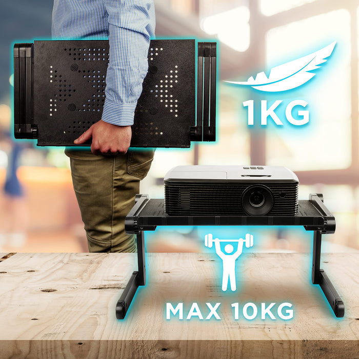 Zoomgoods Laptop Stand DML121 Lap Desk Foldable Computer Table Height Adjustable Macbook Pro Stands Portable Desk Riser for Laptops Tablets Notebooks