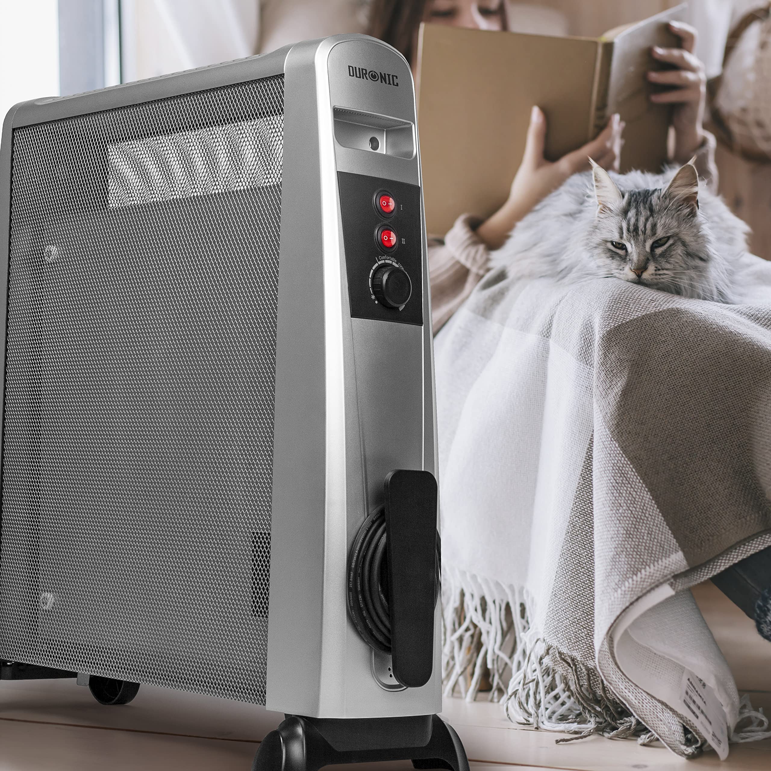 Zoomgoods Electric Heaters HV101 SR Oil Free Convection Heater 2500W Micathermic Panel Heater Portable Mica Heater Electrical Heaters for Heating Up Homes, Bedrooms, Offices & Garage Spaces