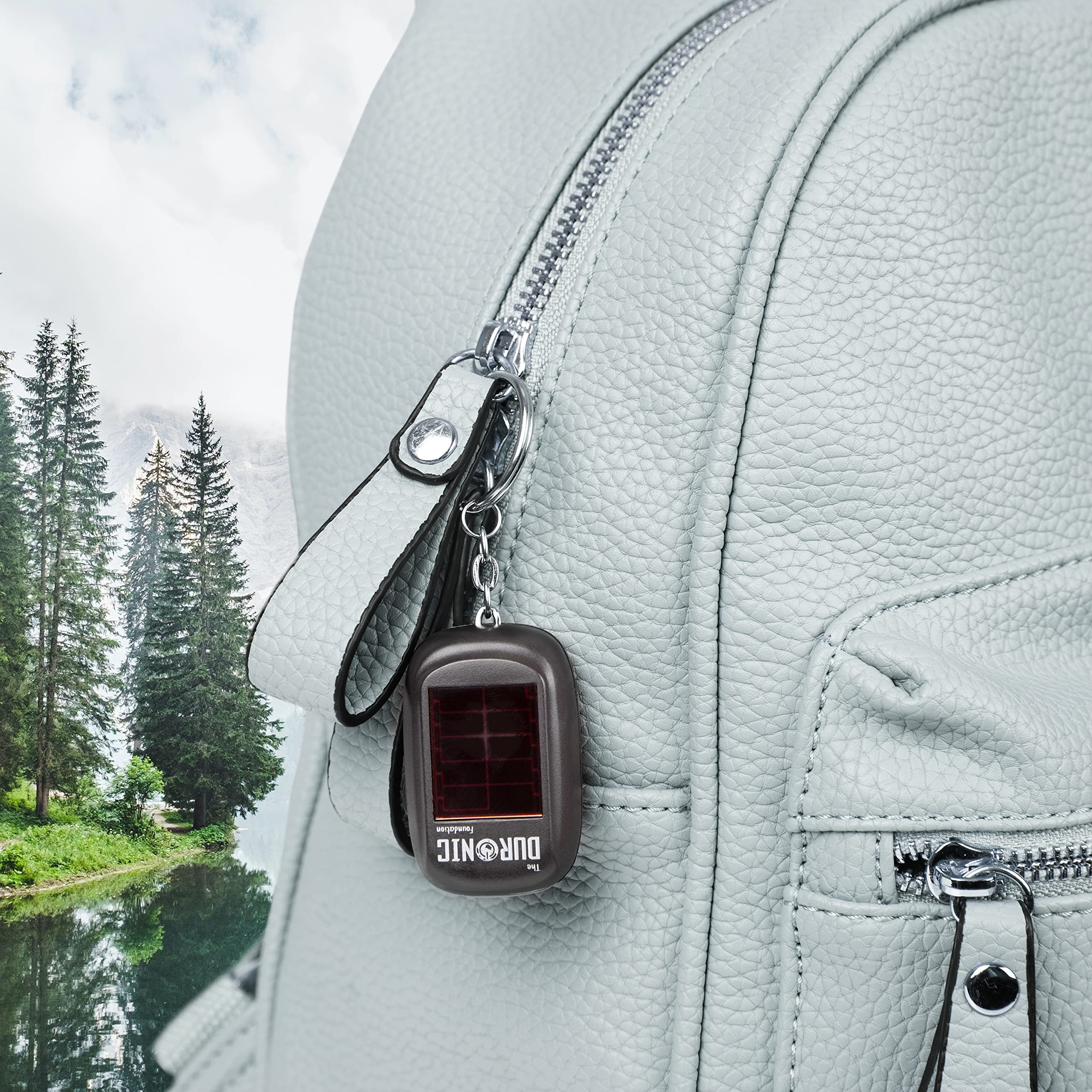 Zoomgoods Keyring LED Torch DF01, Pocket Flashlight, 2-Way Charging - Wind Up and Solar Panel, Eco, Crank Handle Rechargeable, 8 Lumens, Dynamo Keychain Light, No Batteries Needed