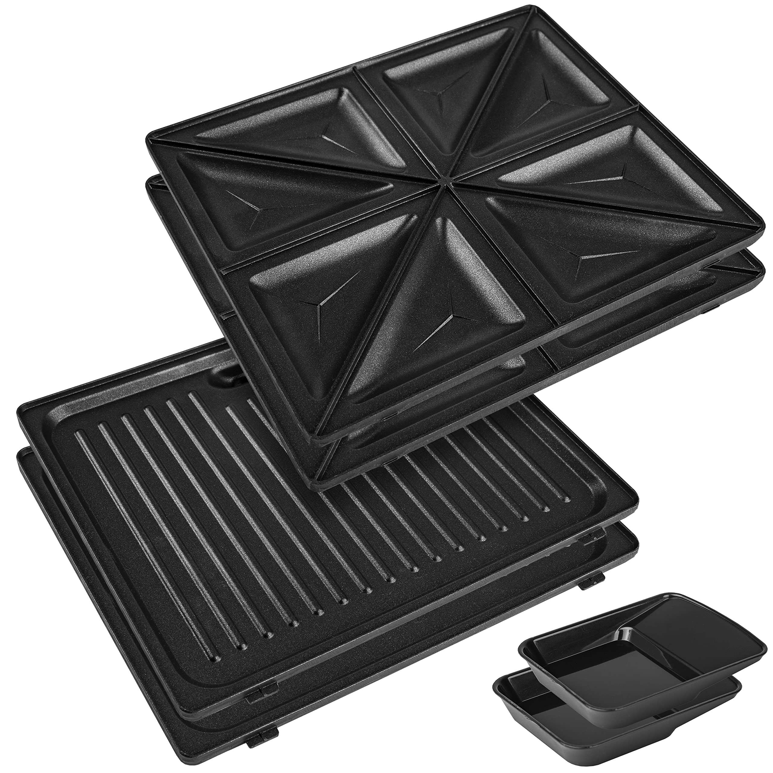 Zoomgoods Spare Plates SM60SP, Interchangeable Plates for WM60 Waffle Maker / SWM60 Snack Maker / TWM60 Toastie Maker. Pack includes 2x grill plates and 2x Toastie Plates