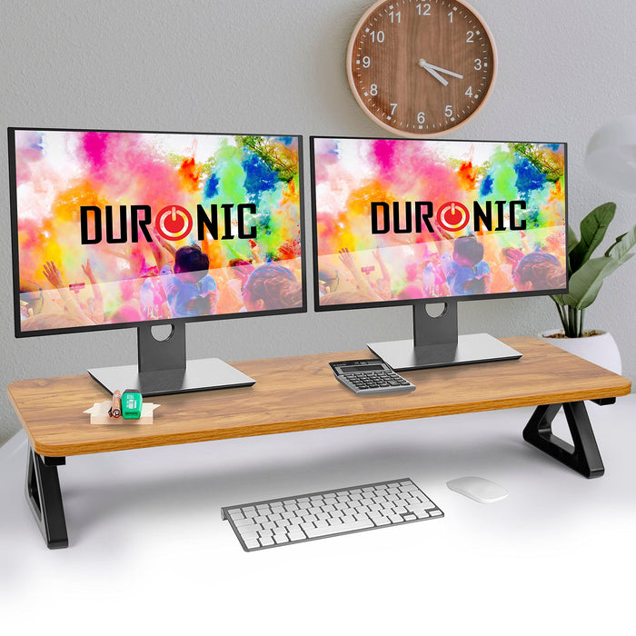 Zoomgoods Monitor Stand Riser DM06-2 AW, Laptop / Screen Stand for Desktop, Support Shelf for a PC Computer Monitor, 10kg Capacity, 63cm x 30cm - Antique Walnut Wood Effect