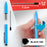 Zoomgoods Stylus Pens IS10BE [BLUE] [pack of 10] Refillable Ballpoint Pen & Rubber Stylus 2-in-1, Capacitive Stylus Pens for Touch Screen Devices for iPad, Tablet, Surface, Laptops, Kindle