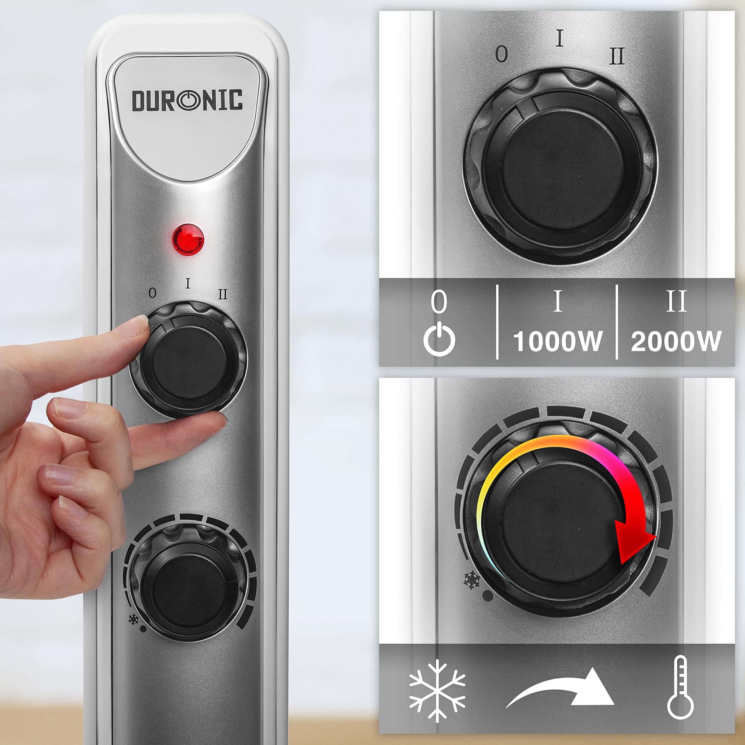 Zoomgoods Electric Heater HV220 Oil Free Radiator Convection Heater 2000W Free Standing Radiator Mica Panel Heaters Portable Radiators with Micathermic Panels Convector for Home, Bedrooms, Offices