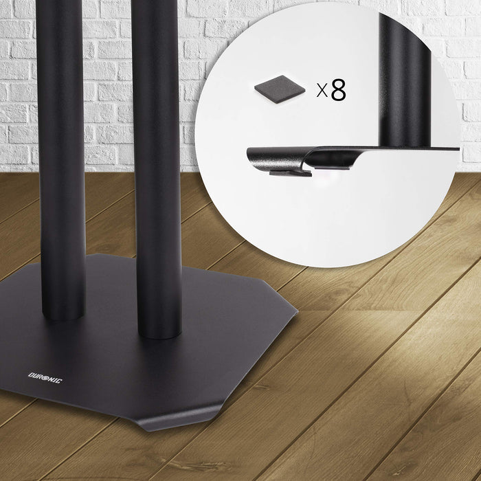 Zoomgoods SPS1022-80 Speaker Stand (Pair) - 80cm Height, Steel Base Supports, Floor/Table Standing with Spikes, Shoes, Pads, Insulating - Better Audio Quality - Black