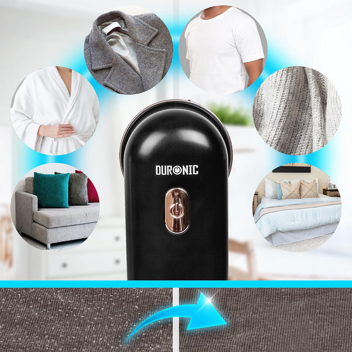 Zoomgoods Bobble Remover FS22 BK Fabric Shaver Defuzzer Clothing Lint Removers, Depiller, Small Fuzz Pill Debobbler for Couch Clothes Sweaters - Black / Rose Gold