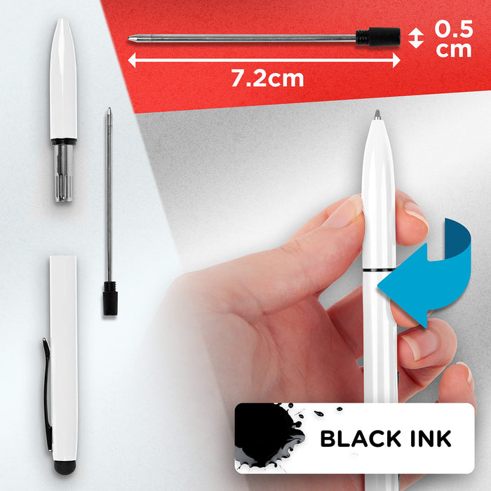 Zoomgoods Stylus Pens IS10M [Multi Colour] [pack of 10] Refillable Ballpoint Pen & Rubber Stylus 2-in-1, Capacitive Stylus Pens for Touch Screen Devices for iPad, Tablet, Surface, Laptops, Kindle