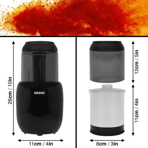 Zoomgoods Electric Spice Grinder Mill CG300 | 100g | 300W | Stainless-Steel Blade | For Beans, Herbs, Spices, Nuts, Seeds, Pulses and Fruit | Mini Chopper | Small Blender for Wet and Dry Ingredients