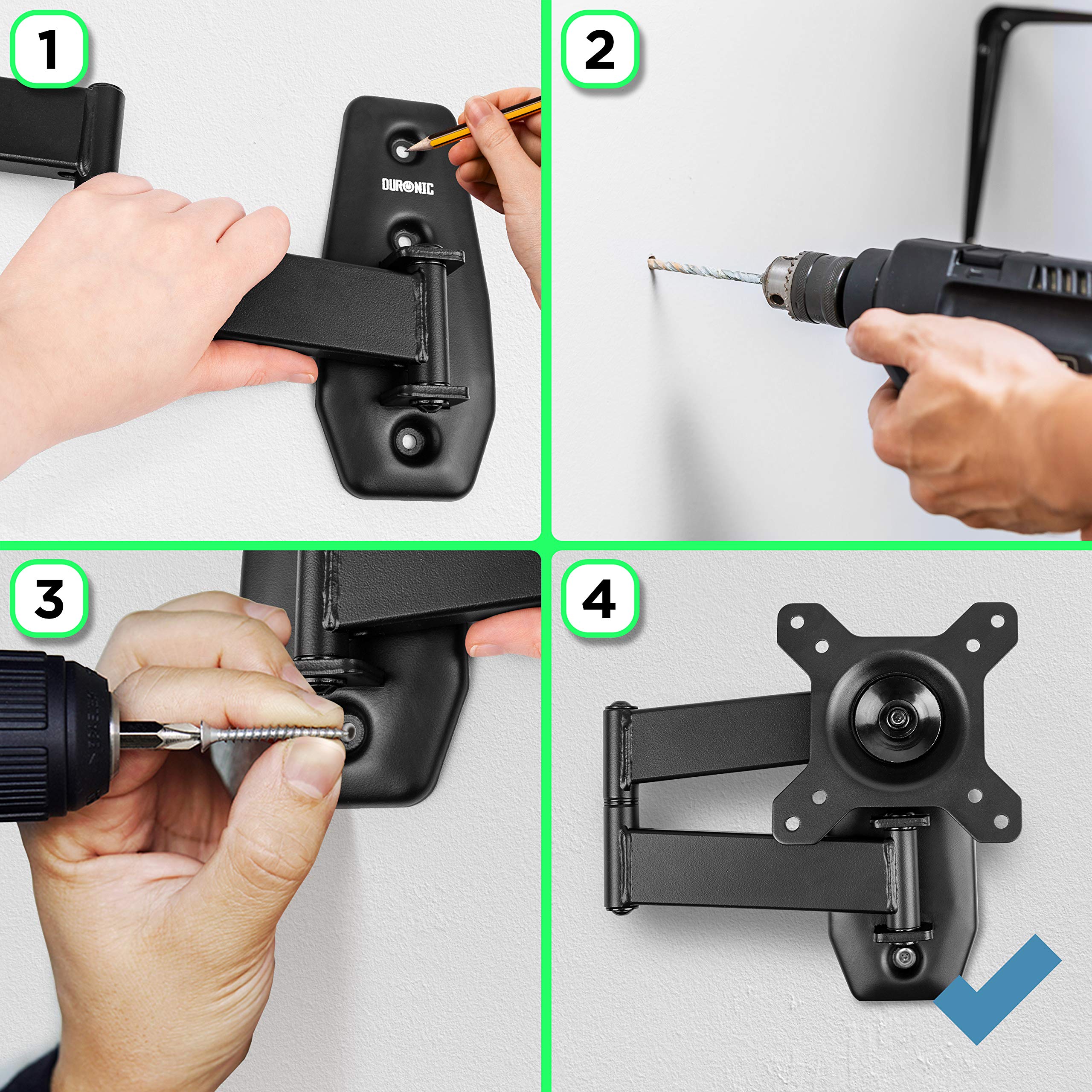 Zoomgoods TV Bracket, Cantilever Wall Mount Television Screen, Tilting Action, For Flat Screen LCD / LED / OLED / QLED (TVB1120)