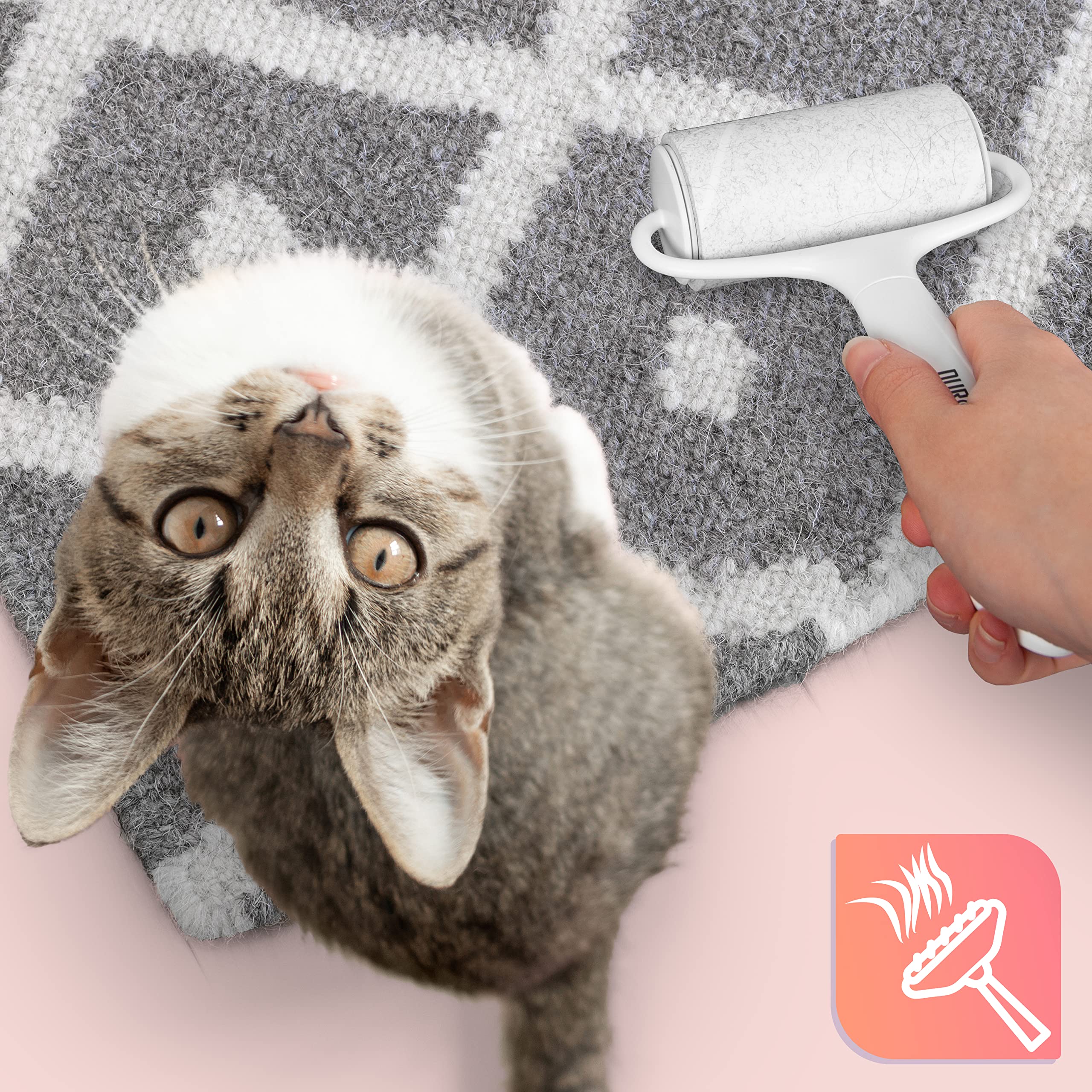 Zoomgoods Lint Roller (60 Sheets per Roll) + 2 Refills ROLL1X2, Extra Sticky Lint Remover for Fabric and Clothing, Removes Pet Hair, Dust, Lint and Fluff from Carpet and Upholstery