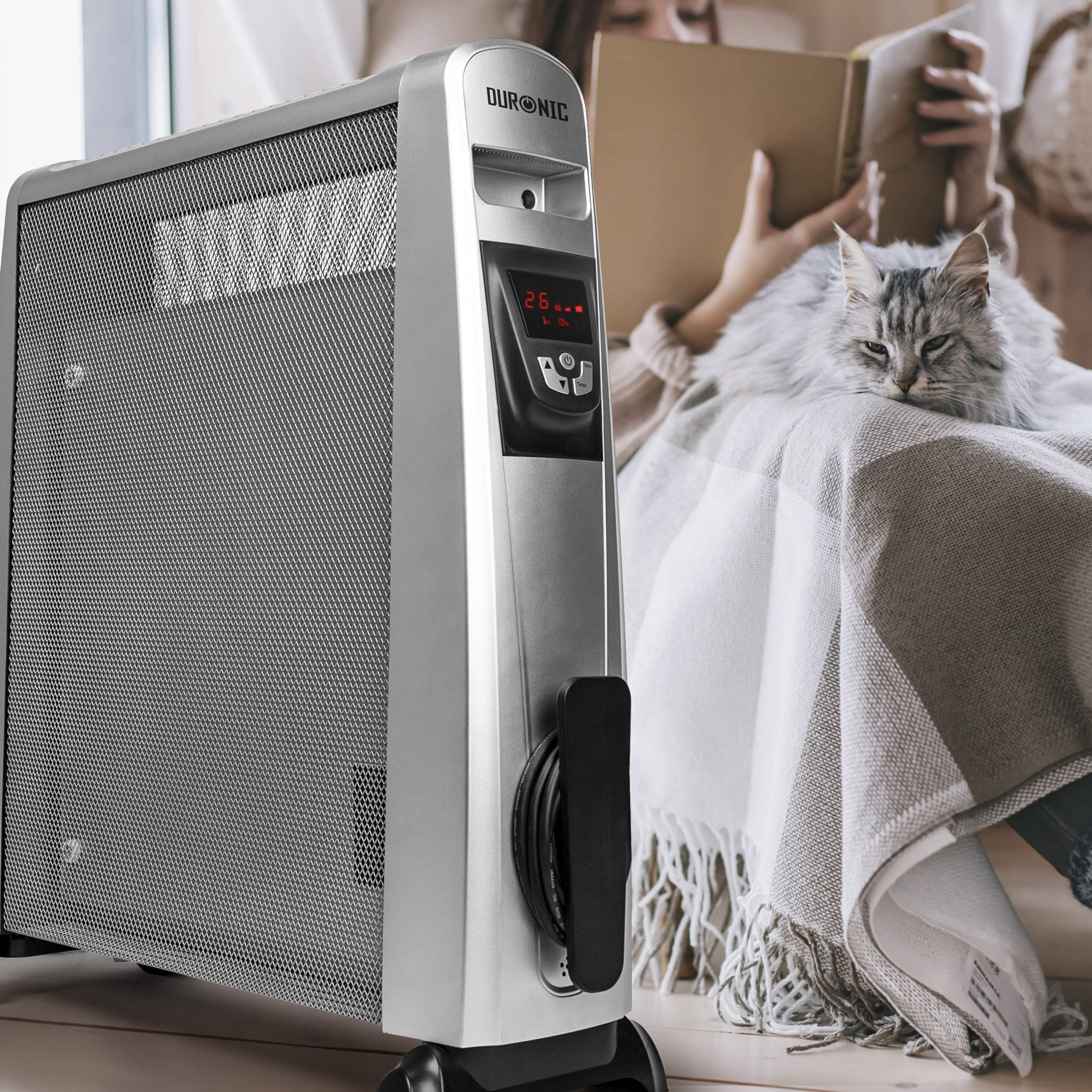 Zoomgoods Electric Heater HV102 SR Oil Free Convection Heaters, Micathermic Panel Heaters with Remote, Portable Mica Panel Heater for Heating up Homes, Bedrooms, Offices & Garage Spaces