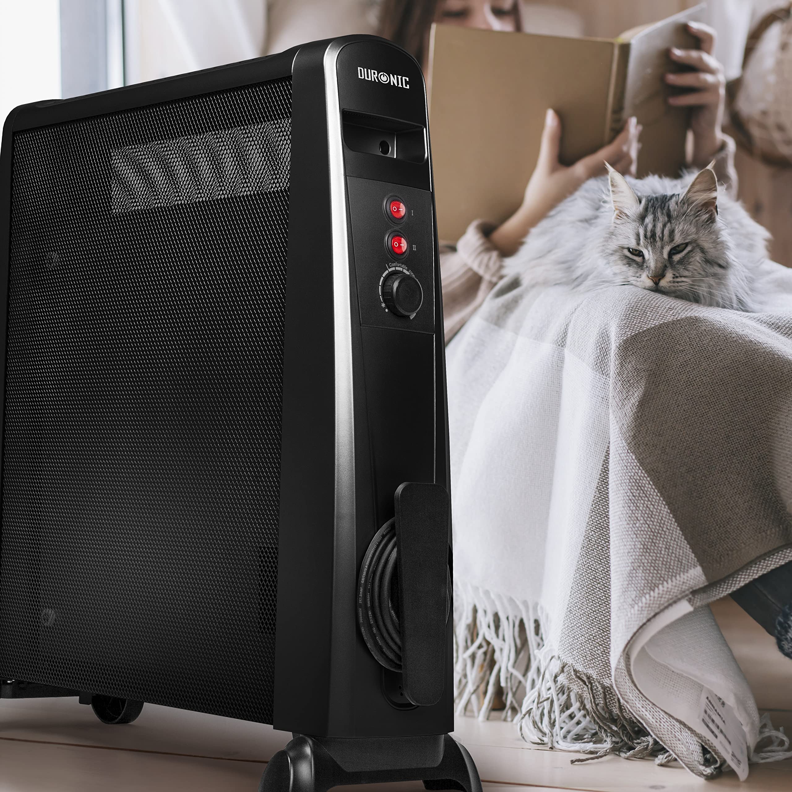 Zoomgoods Electric Heaters HV101 Oil Free Convection Heater 2500W Micathermic Panel Heater Portable Mica Heater Electrical Heaters for Heating Up Homes, Bedrooms, Offices & Garage Spaces