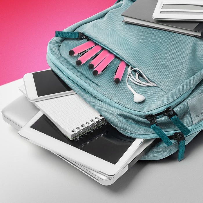 Zoomgoods Stylus Pens IS10P [PINK] [pack of 10] Refillable Ballpoint Pen & Rubber Stylus 2-in-1, Capacitive Stylus Pens for Touch Screen Devices for iPad, Tablet, Surface, Laptops, Kindle