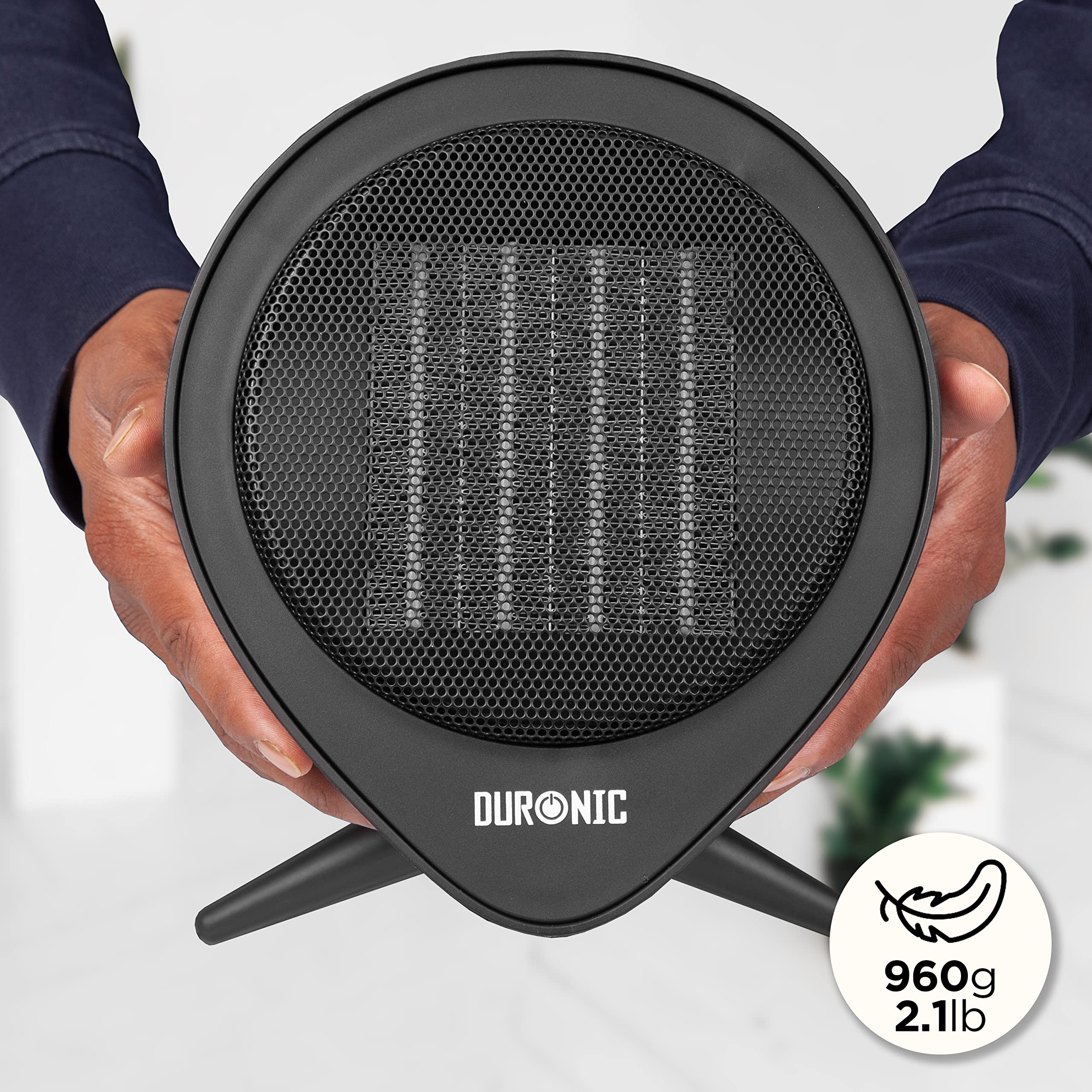 Zoomgoods Small Ceramic Fan Heater FH15K, 2 Heat Settings - 900W/1500W 0.9kW/1.5kW, Timer Function up to 15 Hours, Retro Portable Design for Floor or Desk, Mini Heater with Overheat Protection…