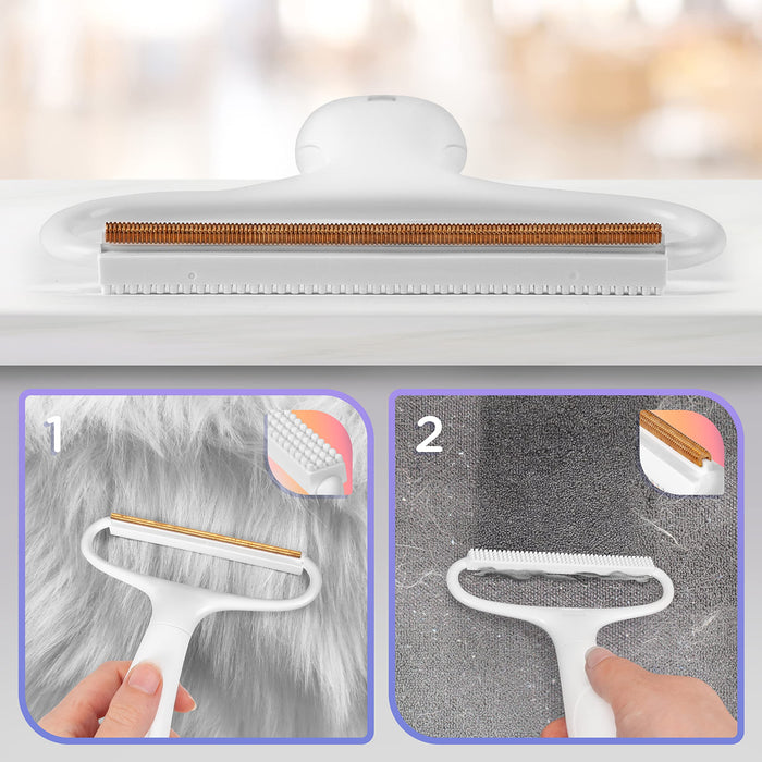 Zoomgoods Lint Shaver MFS2 Portable Lint Remover for Fabric and Clothing, Manual Fabric Shaver, Pet Hair Remover, for Carpet and Upholstery (Pack of 2)